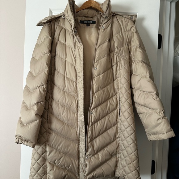 Kenneth Cole Reaction Women's Beige Puffer Coat - Picture 1 of 3